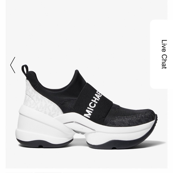 Michael Kors Olympia Logo Tape Scuba Slip-On Trainer - Picture 2 of 6